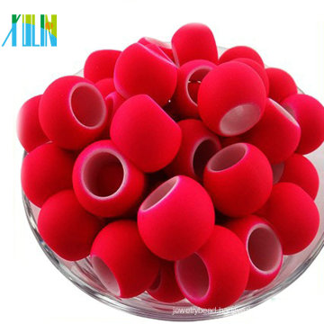 wholesale rubber fluorescent color acrylic spacer beads 10*12mm